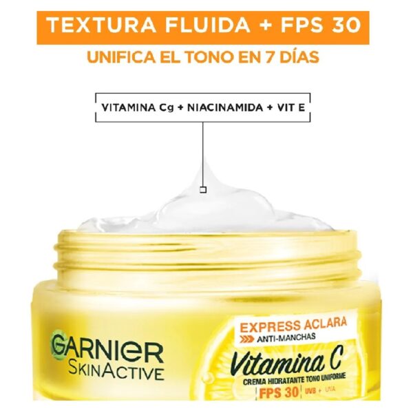 Crema Facial Hidratante Vitamina C FPS 30 de Garnier 50 ml - Image 3