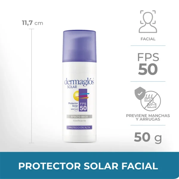 Dermaglós Facial FPS 50 Efecto Seco Invisible 50 g