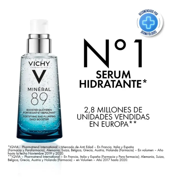 Vichy Mineral 89 Sérum Fortificante Hidratante Facial con Ácido Hialurónico 50ml